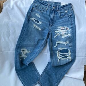 American Eagle mom straight jeans comfort band stretch